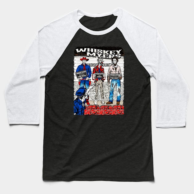 Whiskeey Myeers Baseball T-Shirt by Pradipta Art